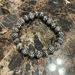 Sliver Chrome hearts metal bead bracelet